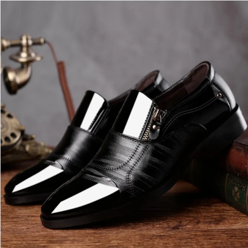 Advanced Classic Business Men&#39;s Dress Shoes Fashion Elegant Formal Wedding Shoes Men Slip on Office Oxford Shoes for Men Black