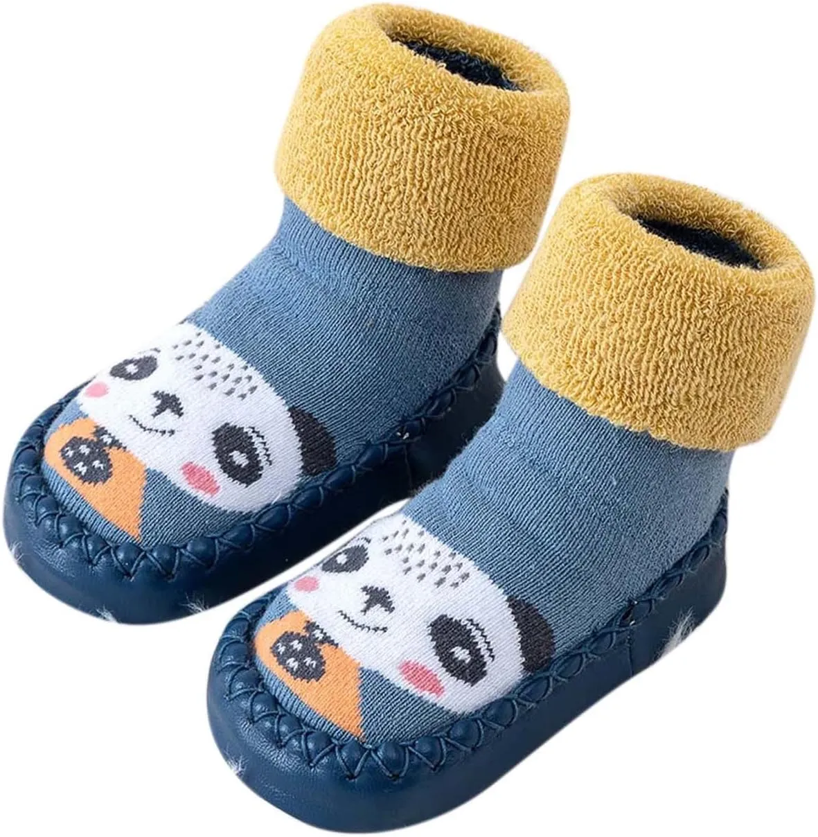 Autumn and Winter Cute Children Toddler Shoes Flat Bottom Non Slip Socks Shoes Warm Cartoon Pattern Boy Size 6 Shoes