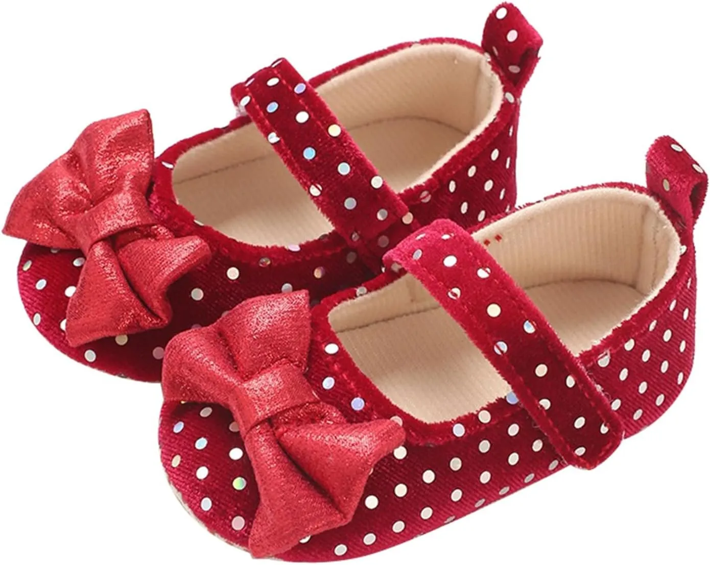 Baby Girls Sequin Bow Summer Sandals Toddler Infant Knitted Breathable Polka Dot Strap Soft Sole Solid Color Shoes