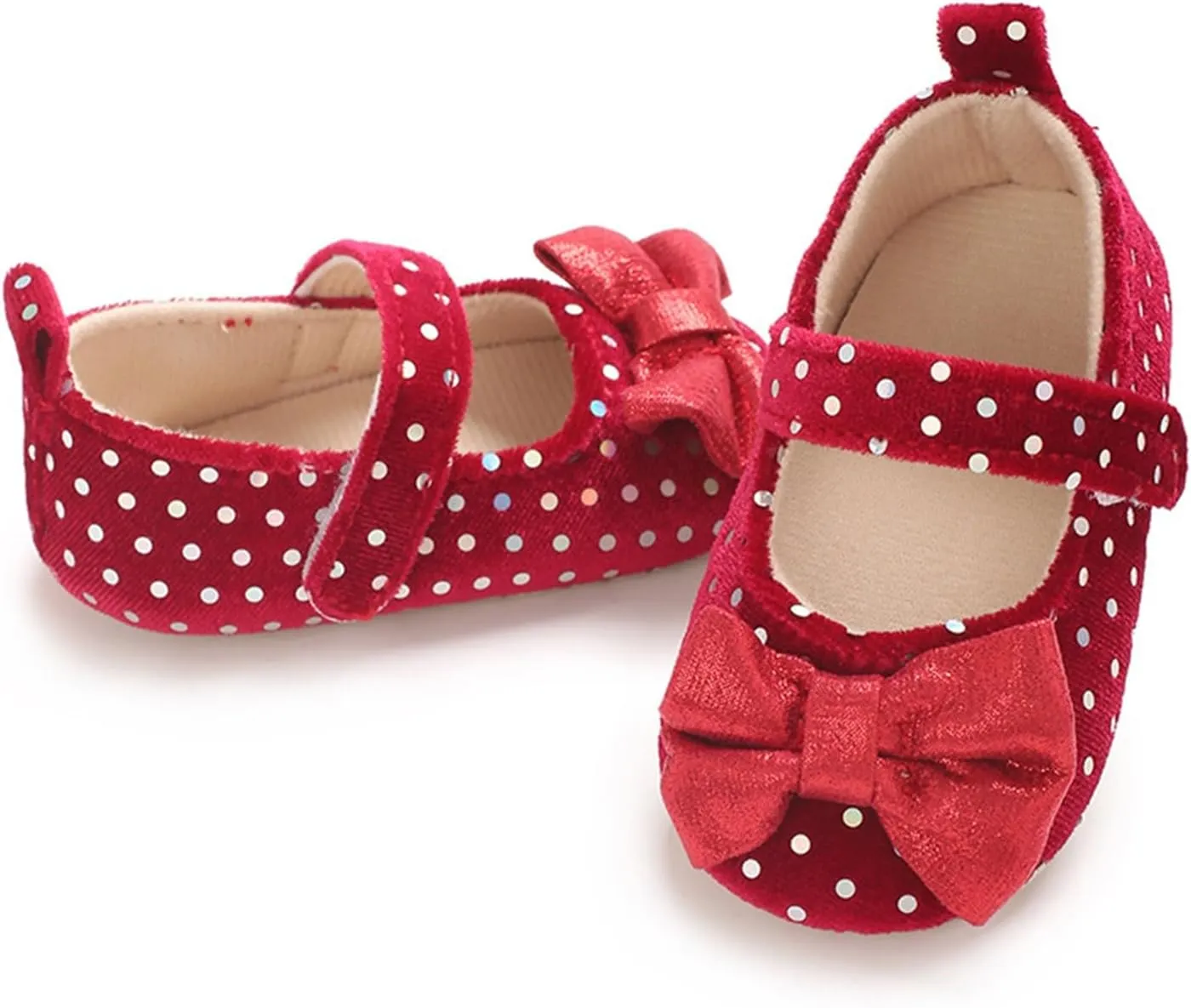 Baby Girls Sequin Bow Summer Sandals Toddler Infant Knitted Breathable Polka Dot Strap Soft Sole Solid Color Shoes