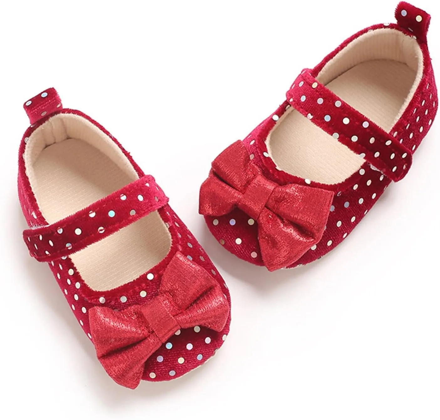 Baby Girls Sequin Bow Summer Sandals Toddler Infant Knitted Breathable Polka Dot Strap Soft Sole Solid Color Shoes