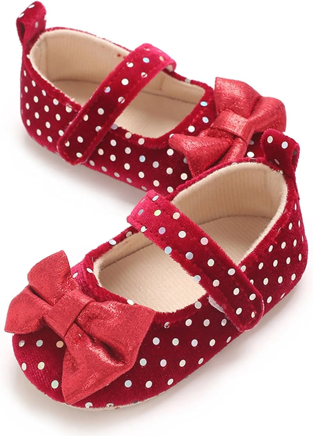 Baby Girls Sequin Bow Summer Sandals Toddler Infant Knitted Breathable Polka Dot Strap Soft Sole Solid Color Shoes
