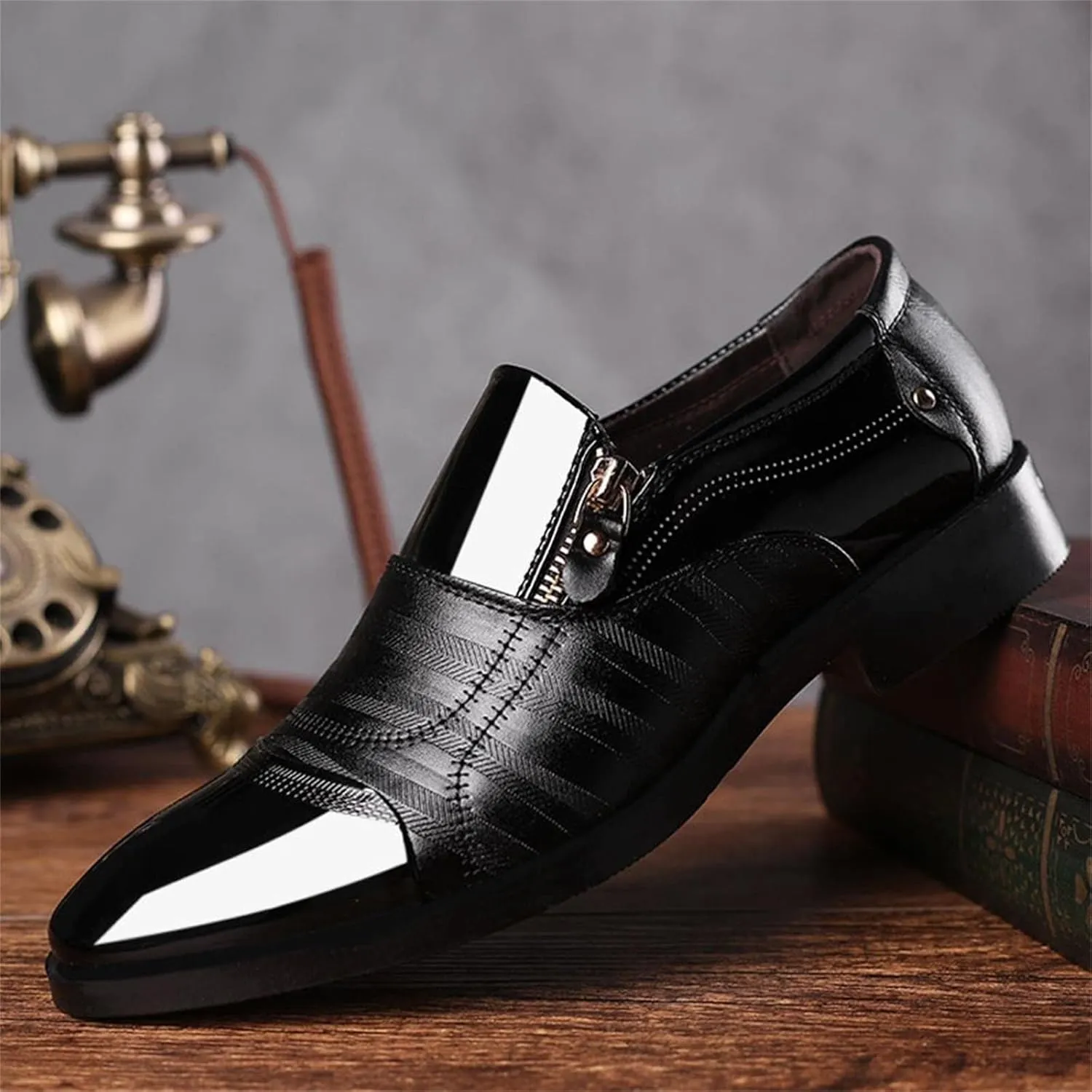 Bamboo Store Non Leather Mens Shoes Classical Style Men's Breathable Hollow Business Casual Pointed Shoes Tennis Shoes for Men Leather