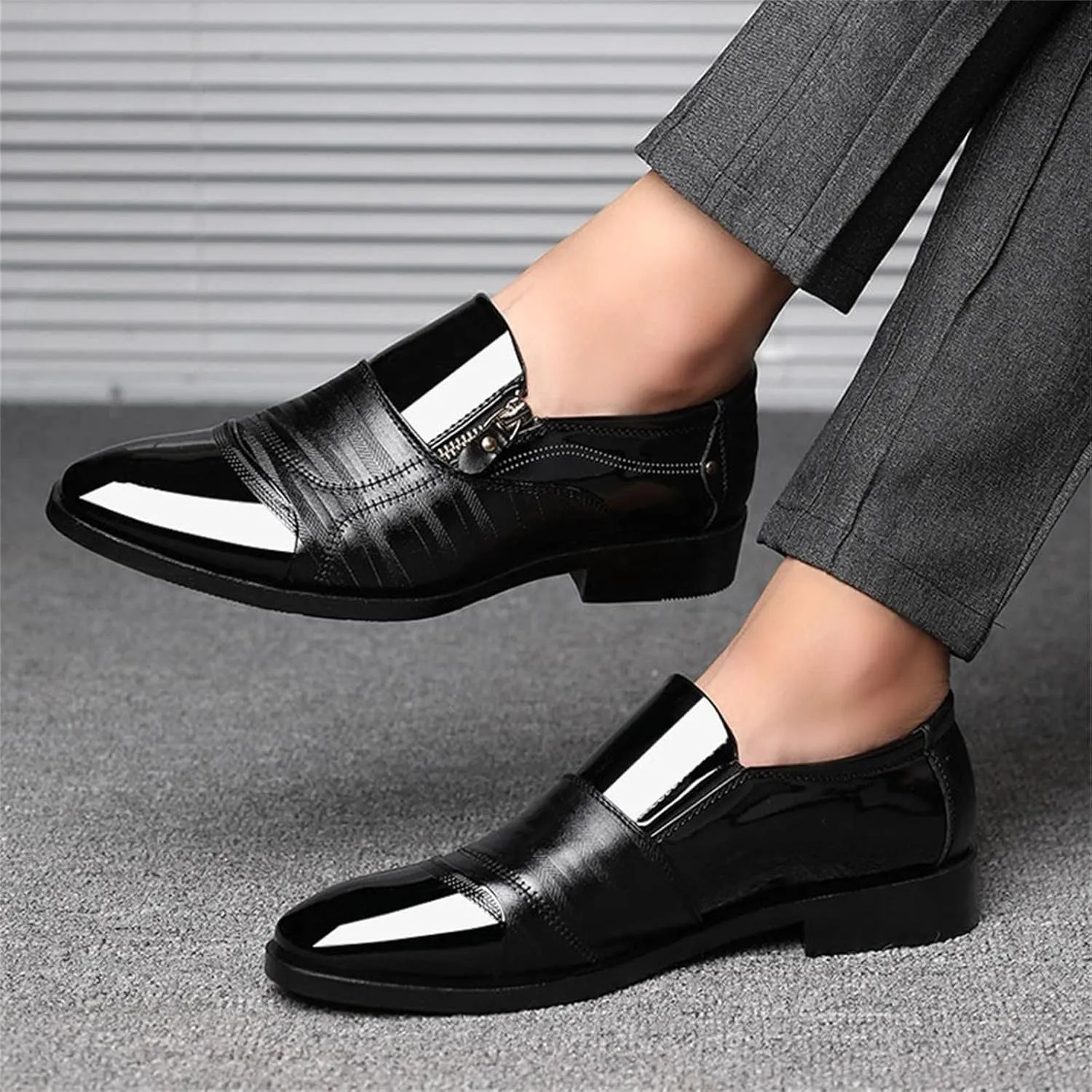 Bamboo Store Non Leather Mens Shoes Classical Style Men's Breathable Hollow Business Casual Pointed Shoes Tennis Shoes for Men Leather