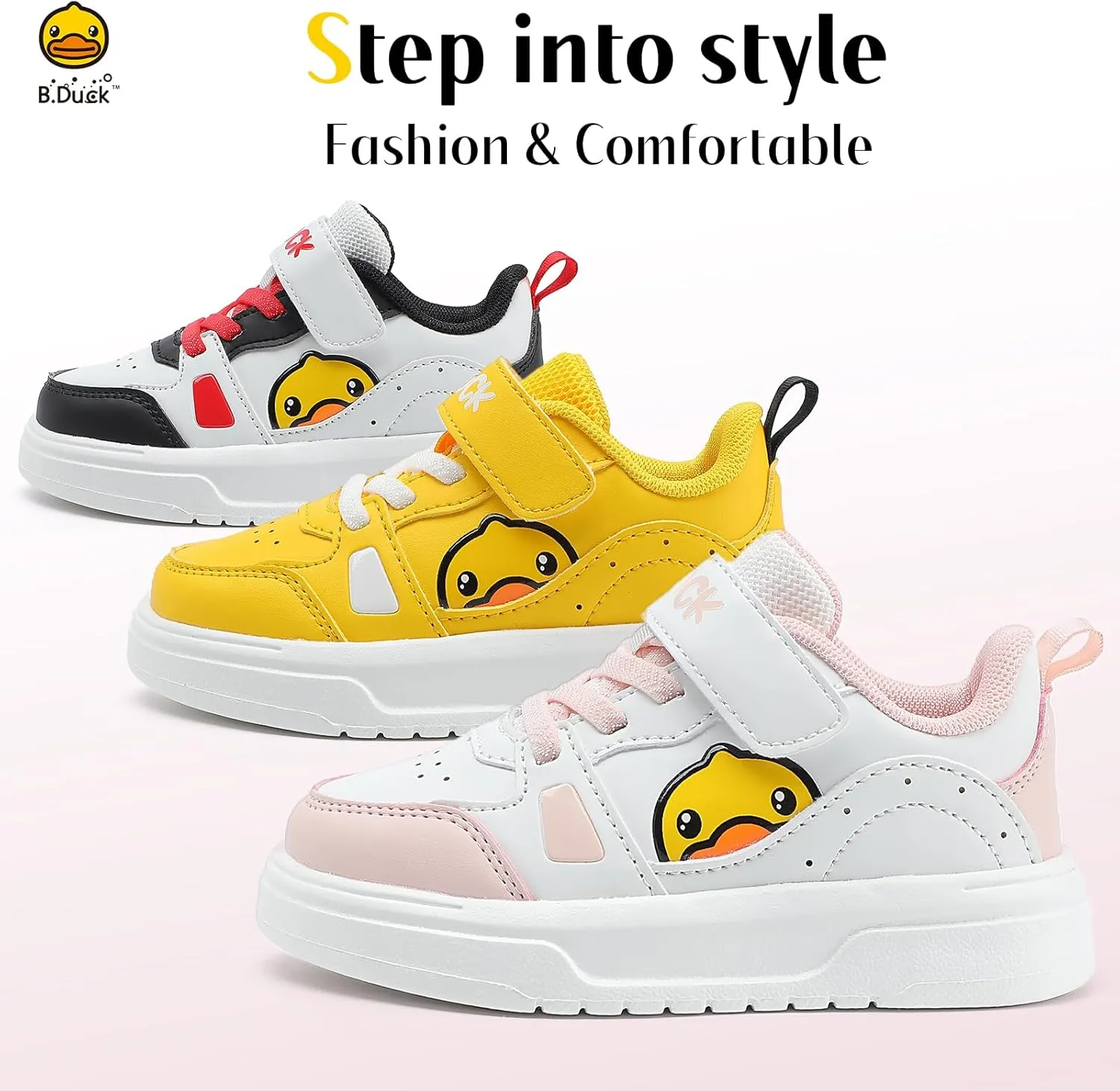 B.Duck Toddler Shoes for Girl and Boy [Comfortable & Fashionable] Kids Shoe Toddler Tennis Shoes Toddler Sneakers for Toddler/Little Kid Toddler Shoes Size 6-Big Kid 1