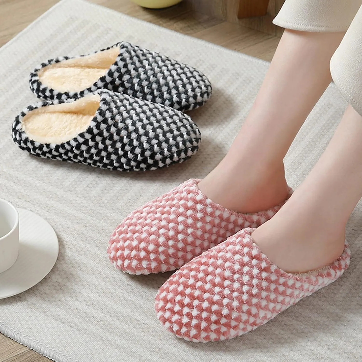 Bedroom Slippers for Women Sexy Women's House Shoes Slippers Womens Slippers Size 10 with Arch Support Cloud Slippers for Women Arch Support Matching Family Christmas Pajamas Gifts for Him 2023