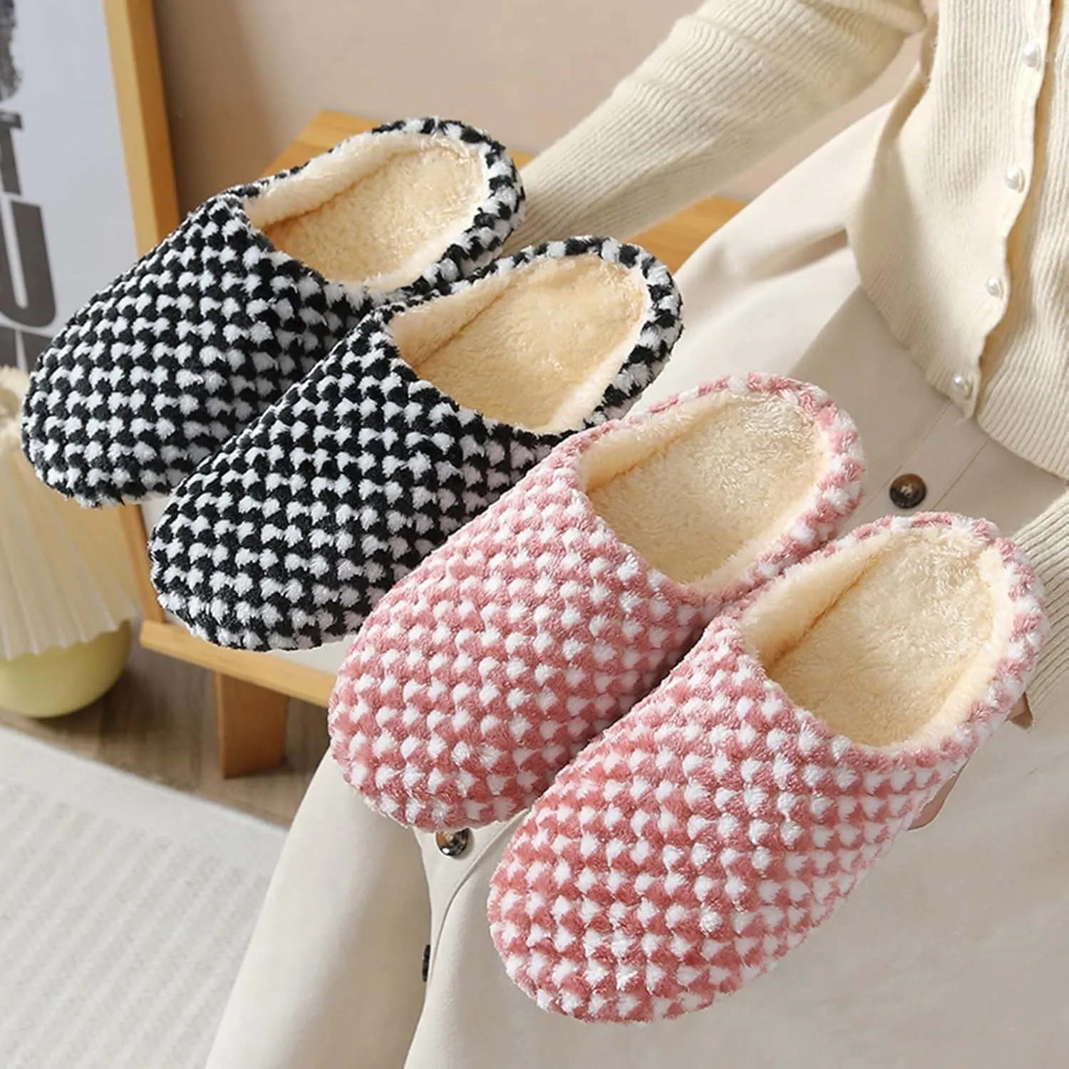 Bedroom Slippers for Women Sexy Women's House Shoes Slippers Womens Slippers Size 10 with Arch Support Cloud Slippers for Women Arch Support Matching Family Christmas Pajamas Gifts for Him 2023