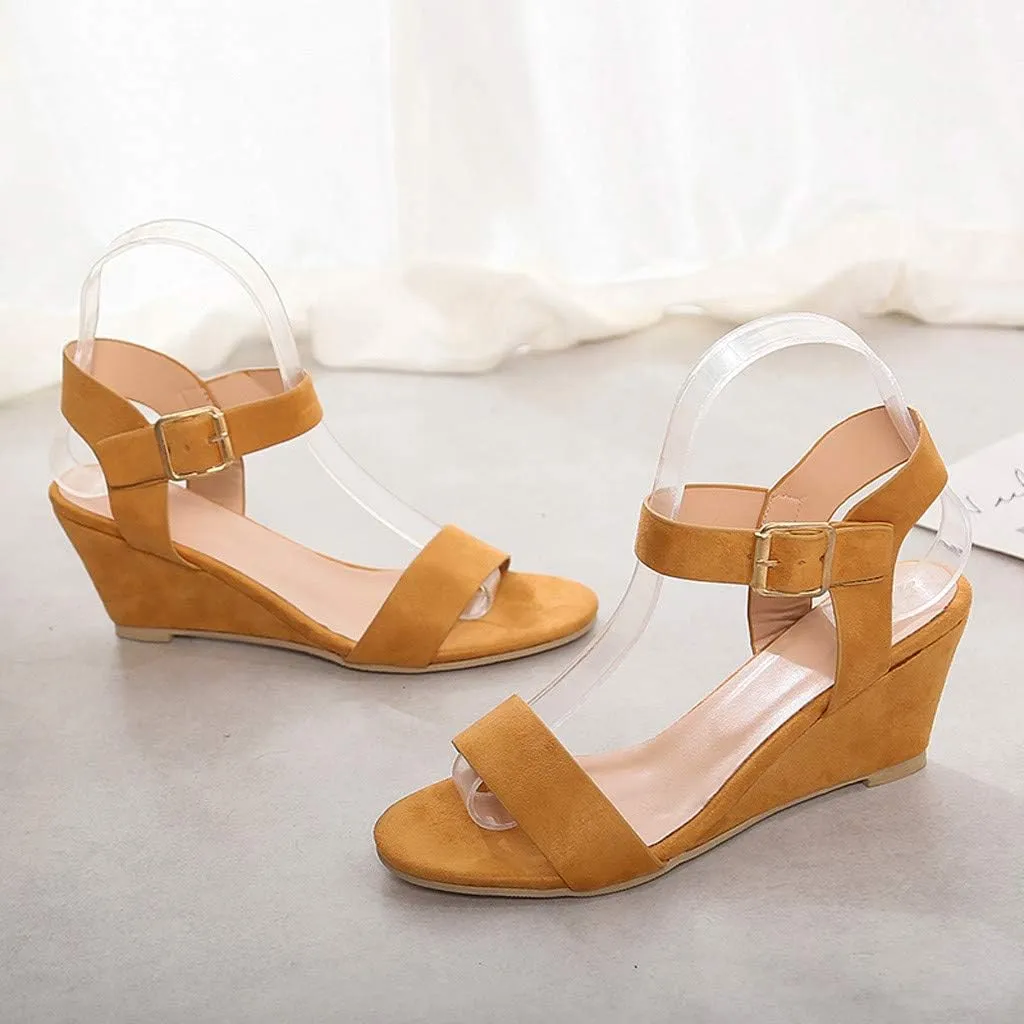 Black Sandals Women Wedge, Women's Ankle Strap Chunky Chunky Heel Sandals Block Open Toe Party Dress Shoes