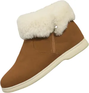 Boots for Women Ankle Booties Plush Lined Side Zipper Walking Boots Winter Boots for Women Non Slip Hiking Boots