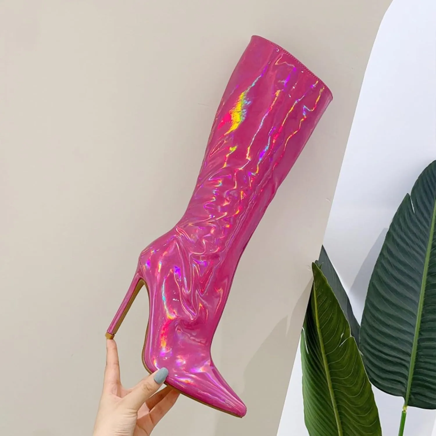 Boots Women Knee High Platform Winter Fashion Solid Color Simple Comfortable Thick Bottom High Heeled Boots for Women