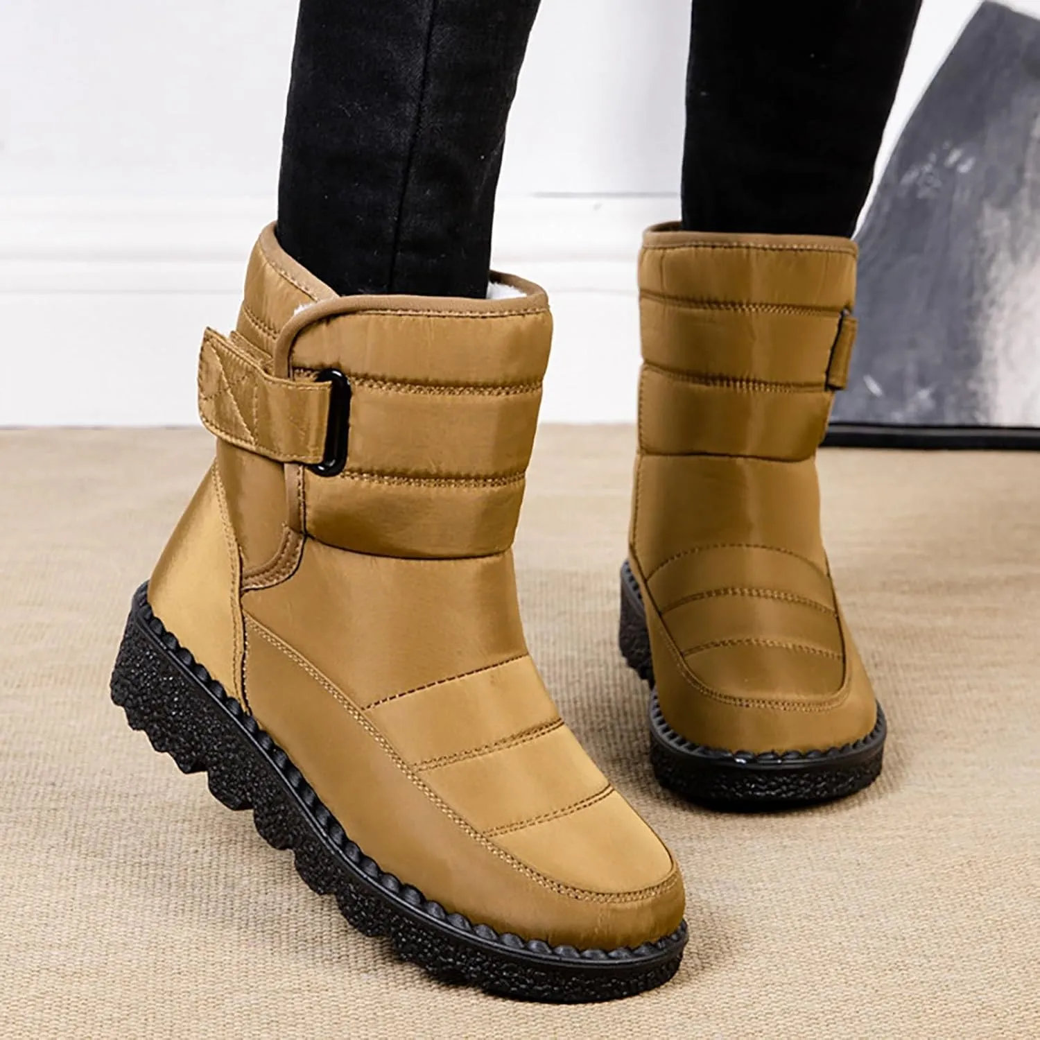 Botas De Invierno Para Mujer Elegantes Con Tacon Botas Invierno Para Mujer White Snow Boots for Women Fuzzy Boots Womens Snow Shoes Waterproof of Today