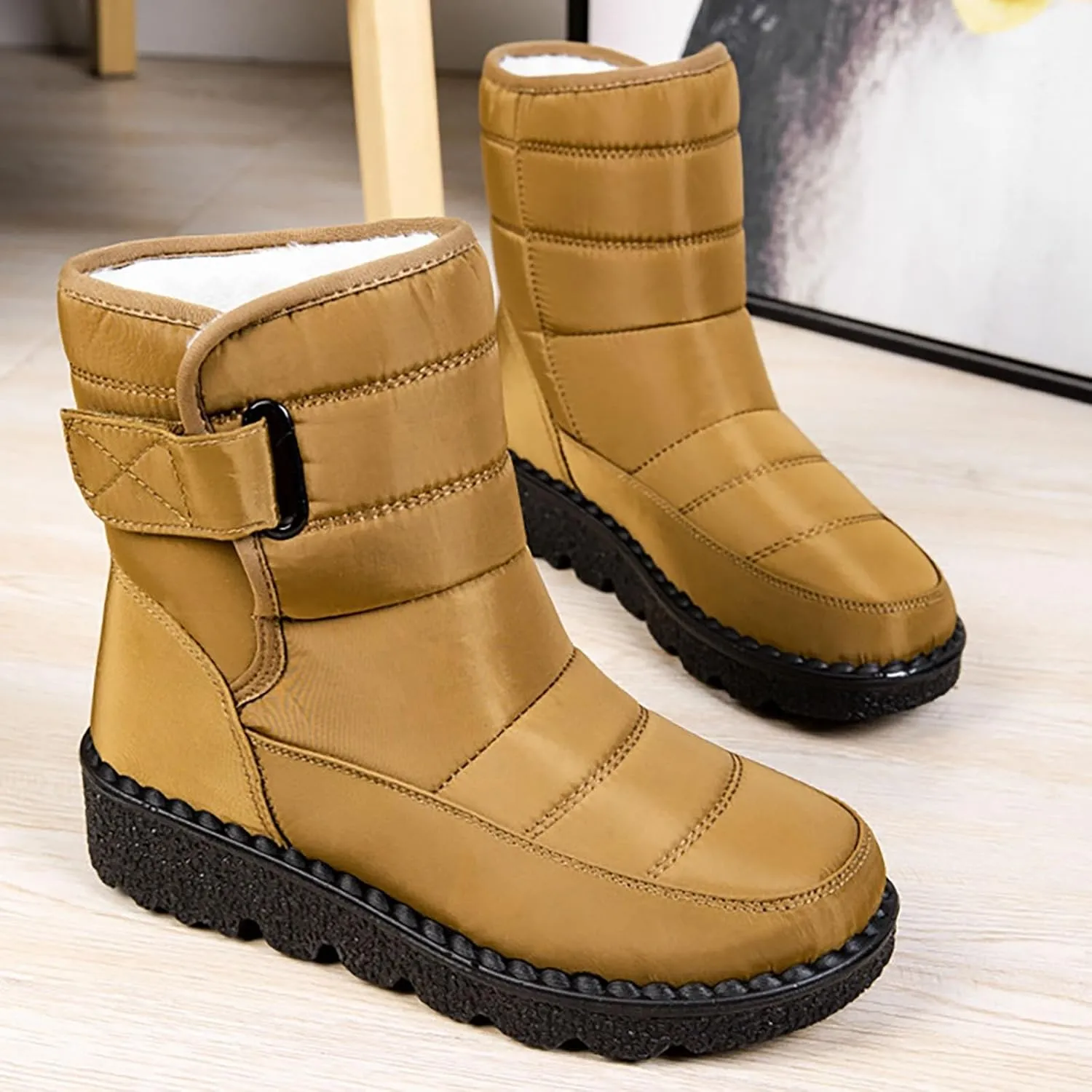 Botas De Invierno Para Mujer Elegantes Con Tacon Botas Invierno Para Mujer White Snow Boots for Women Fuzzy Boots Womens Snow Shoes Waterproof of Today