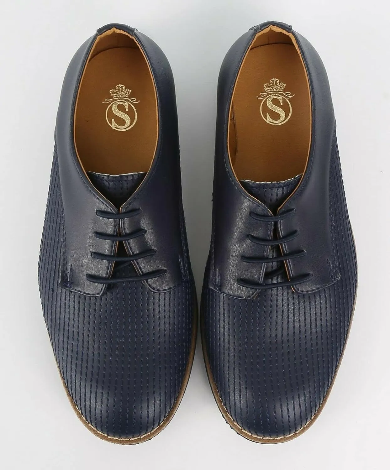 Boys Faux Leather Shoes Lace Up Formal Footwear