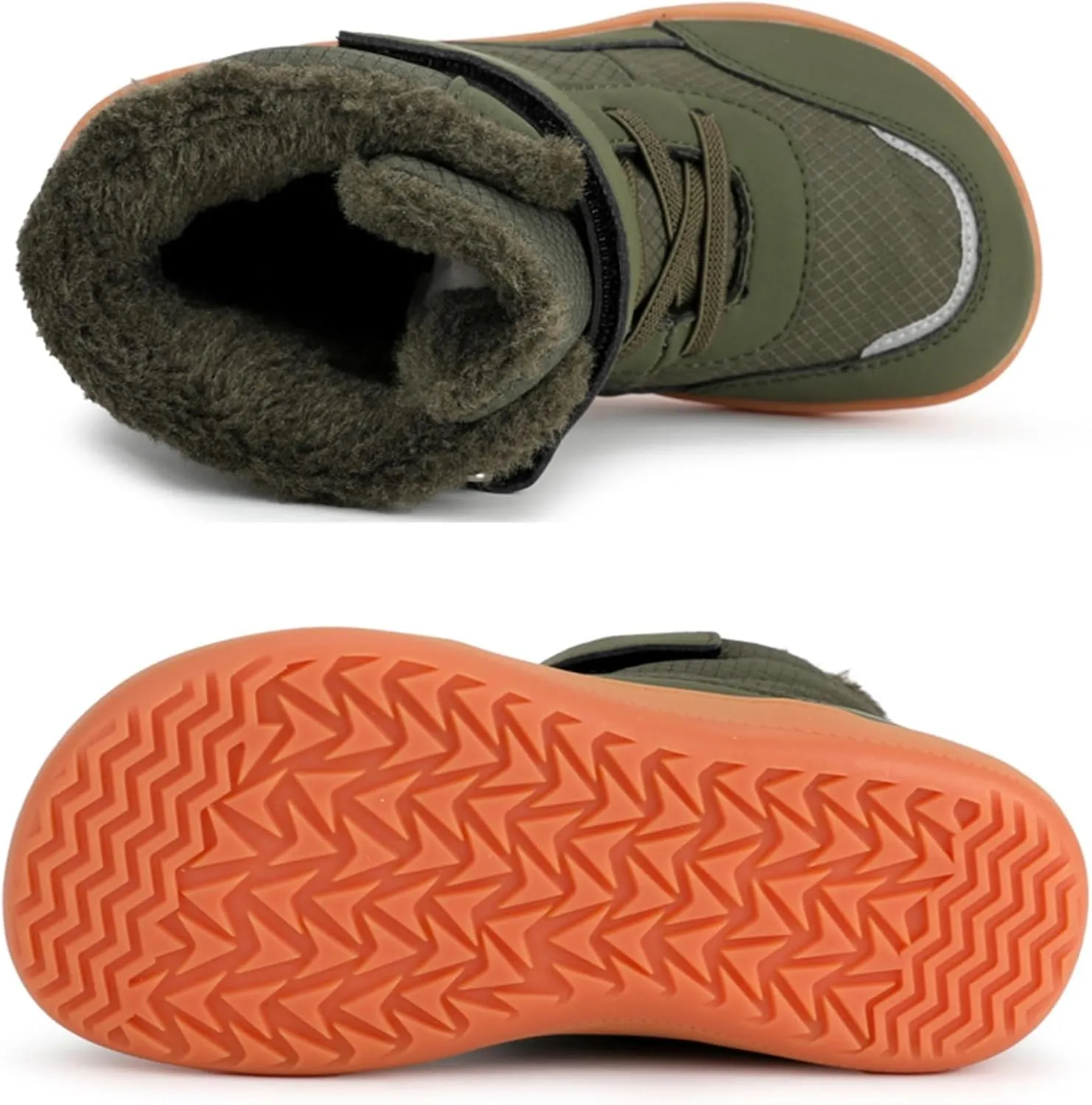 Boys Girls Barefoot Winter Boots With Wide Toe Box Slip Drop Sole Ankle Winter Snow Boots Boots for Toddler Boys Size 5