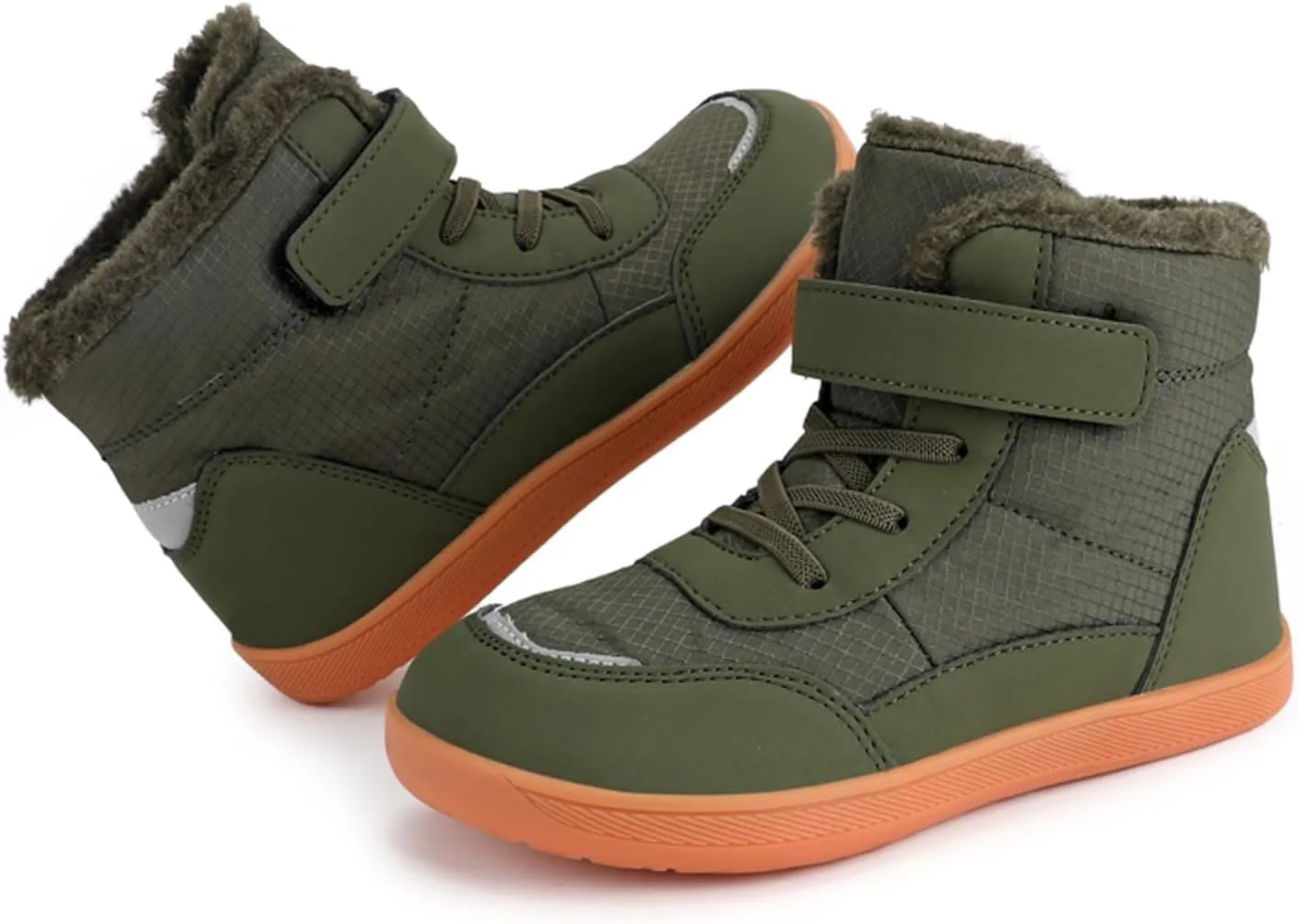 Boys Girls Barefoot Winter Boots With Wide Toe Box Slip Drop Sole Ankle Winter Snow Boots Boots for Toddler Boys Size 5