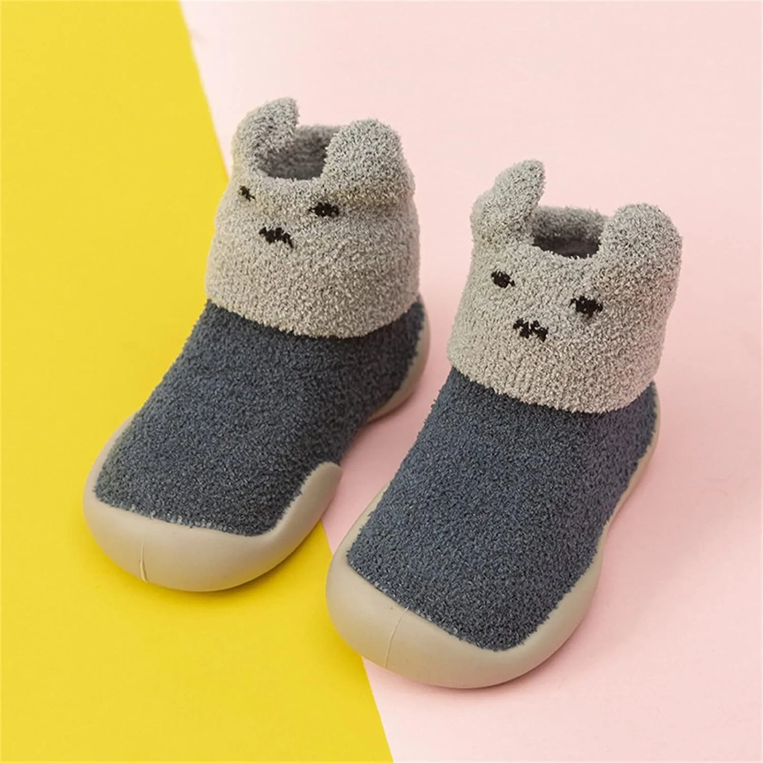 Boys Shoes Size 1, 0-3 Years Kids Newborn Baby Boys Girls Sock Shoes Cute Cartoon Warm Thickened First Walking Shoes