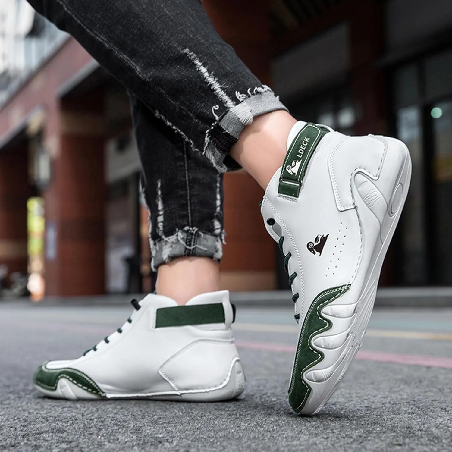 Casual Shoes for Men Women Summer Breathable Sneakers Loafers Walking Driving Shoes Hand Made Leather Non Slip Boots Dressy Work Flats Lightweight Comfortable Fashion Sneakers