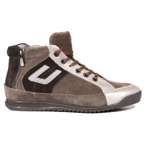 Cesare Paciotti Luxury Italian Men's Italian Designer Shoes Suede Ele Root Gray Sneakers (CPM5031)