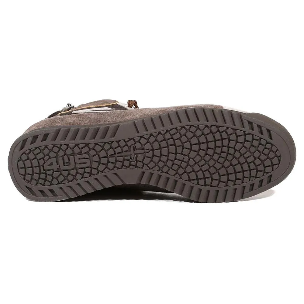 Cesare Paciotti Luxury Italian Men's Italian Designer Shoes Suede Ele Root Gray Sneakers (CPM5031)