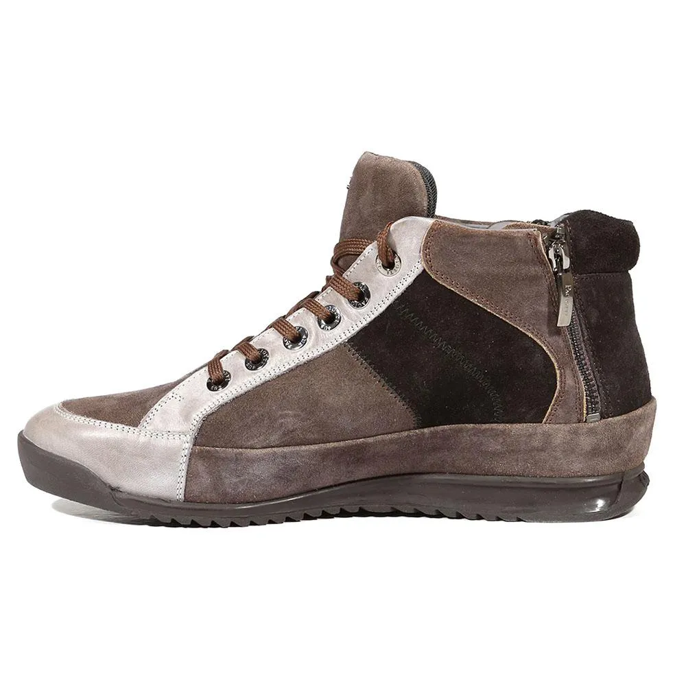 Cesare Paciotti Luxury Italian Men's Italian Designer Shoes Suede Ele Root Gray Sneakers (CPM5031)