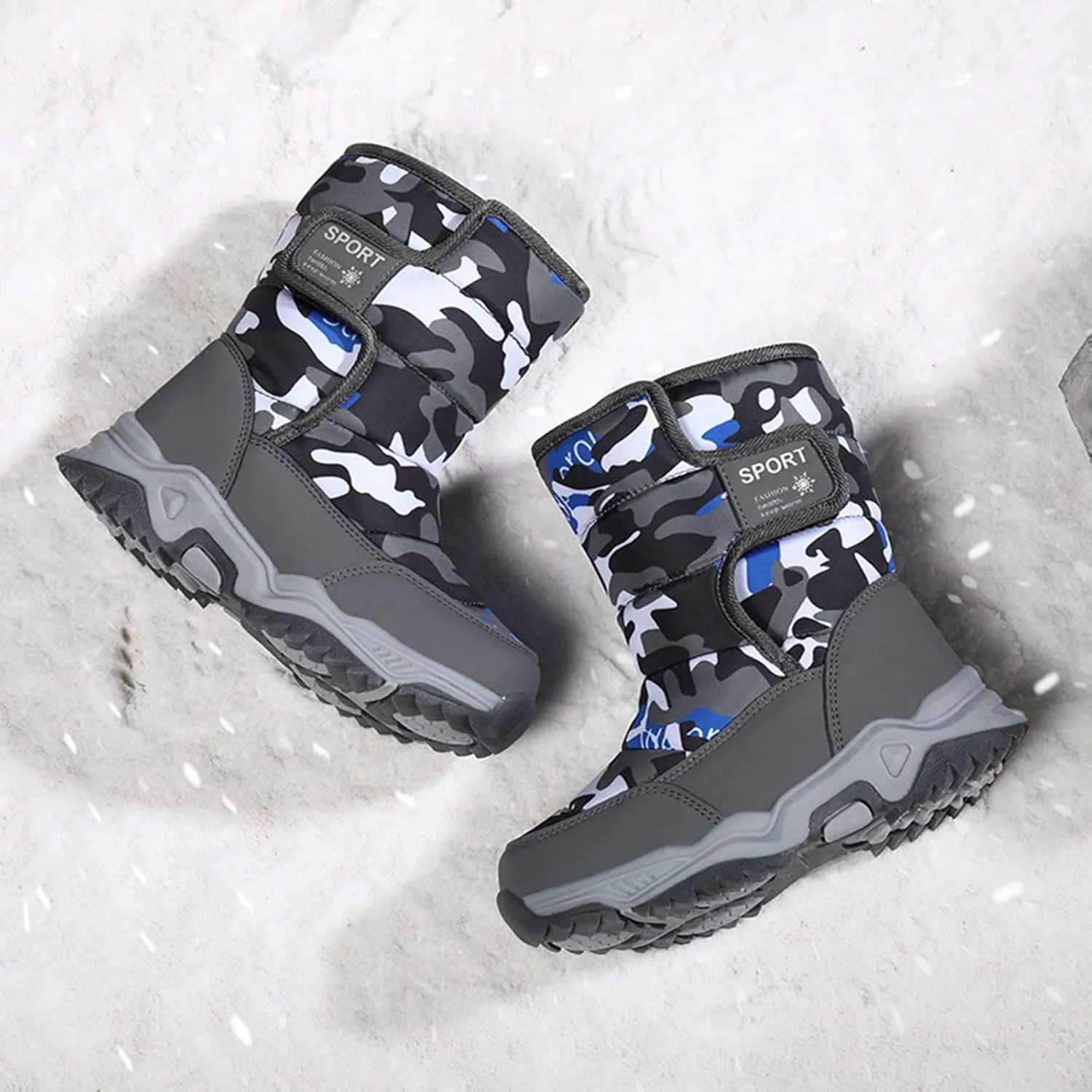 Children Shoes Camouflage Snow Boots Girls Boys Outdoor Boots Warm Boots Cotton Snow Toddler Girl Tall Boots Size 6