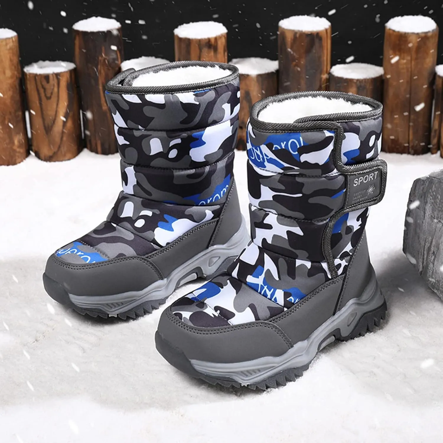 Children Shoes Camouflage Snow Boots Girls Boys Outdoor Boots Warm Boots Cotton Snow Toddler Girl Tall Boots Size 6