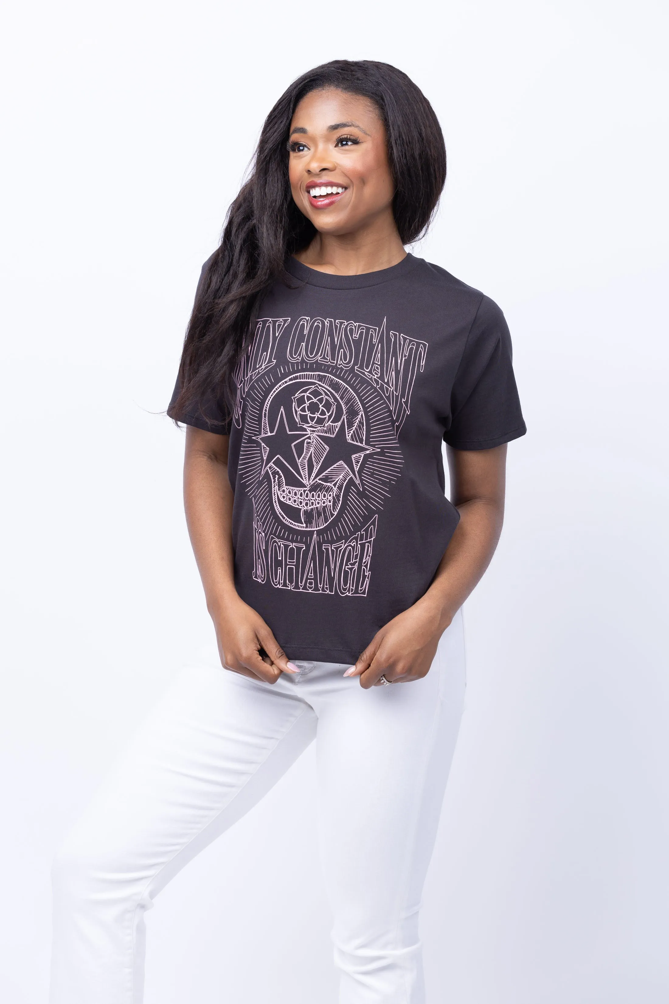 CHRLDR The Only Constant is Change Wide T-Shirt in Black