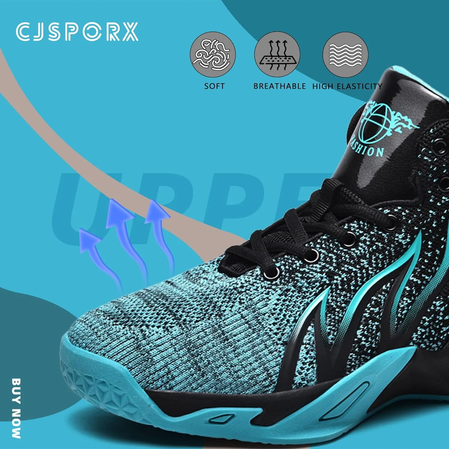 CJSPORX Men's Basketball Shoes Breathable Non-Slip Sneakers Fashionable Sports