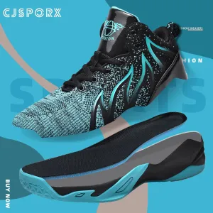 CJSPORX Men's Basketball Shoes Breathable Non-Slip Sneakers Fashionable Sports