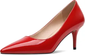 CosyFever 2.6 Inch Stiletto Pointed Toe Pumps Party Wedding Dressy Mid Heels Shoes