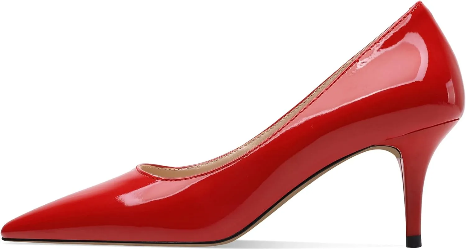 CosyFever 2.6 Inch Stiletto Pointed Toe Pumps Party Wedding Dressy Mid Heels Shoes