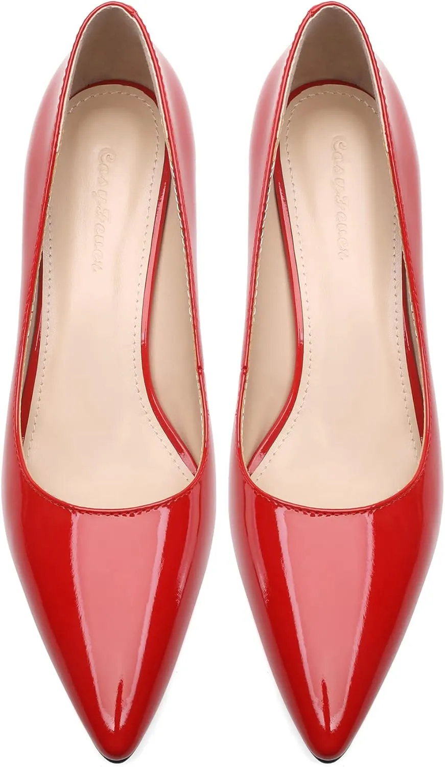 CosyFever 2.6 Inch Stiletto Pointed Toe Pumps Party Wedding Dressy Mid Heels Shoes