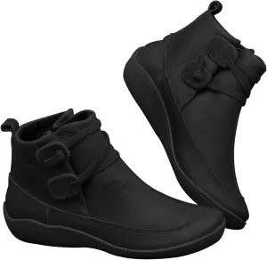 Cowboy Ankle Boots for Women Boots for Women Heeled Boot Women's Black Combat Boots Womens Leather Ankle Boots Flat Women Lace Up Buckle Belt High Heels Platform Ankle Boots