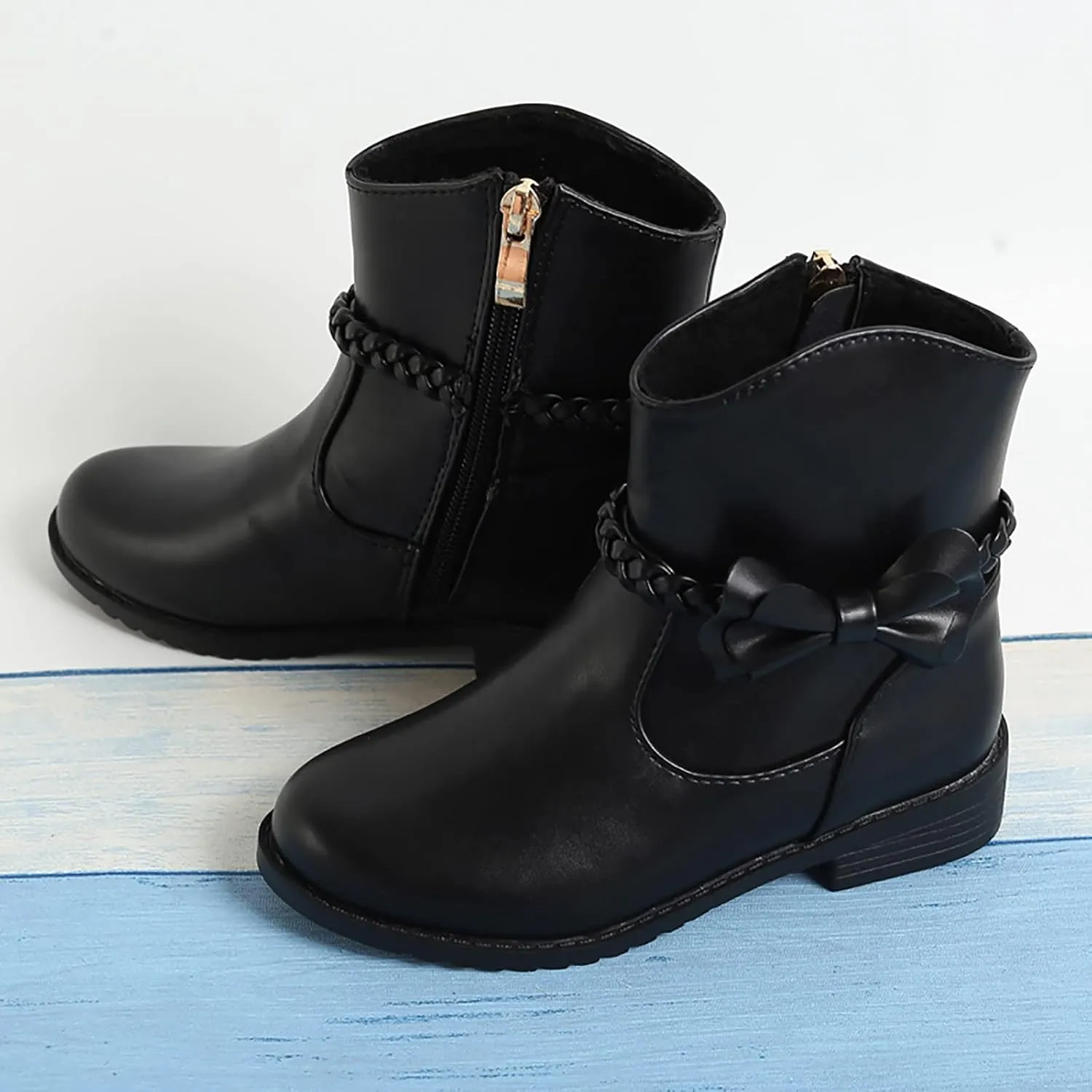 Cowboy Ankle Boots Toddler Girls Ankle Boots Side Zipper Booties Little Girls Western Boots Low Heel Riding Booties