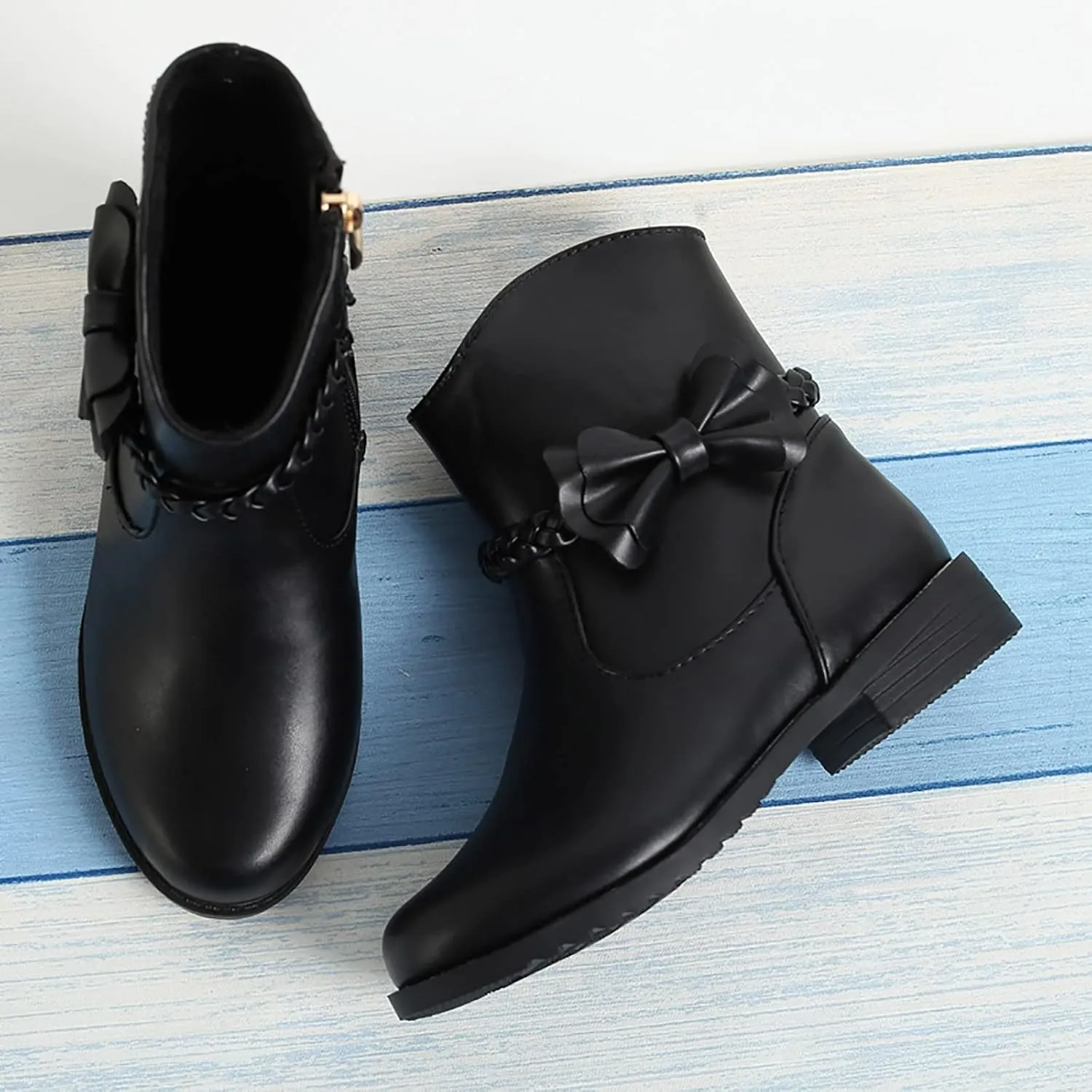 Cowboy Ankle Boots Toddler Girls Ankle Boots Side Zipper Booties Little Girls Western Boots Low Heel Riding Booties