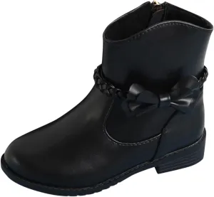 Cowboy Ankle Boots Toddler Girls Ankle Boots Side Zipper Booties Little Girls Western Boots Low Heel Riding Booties