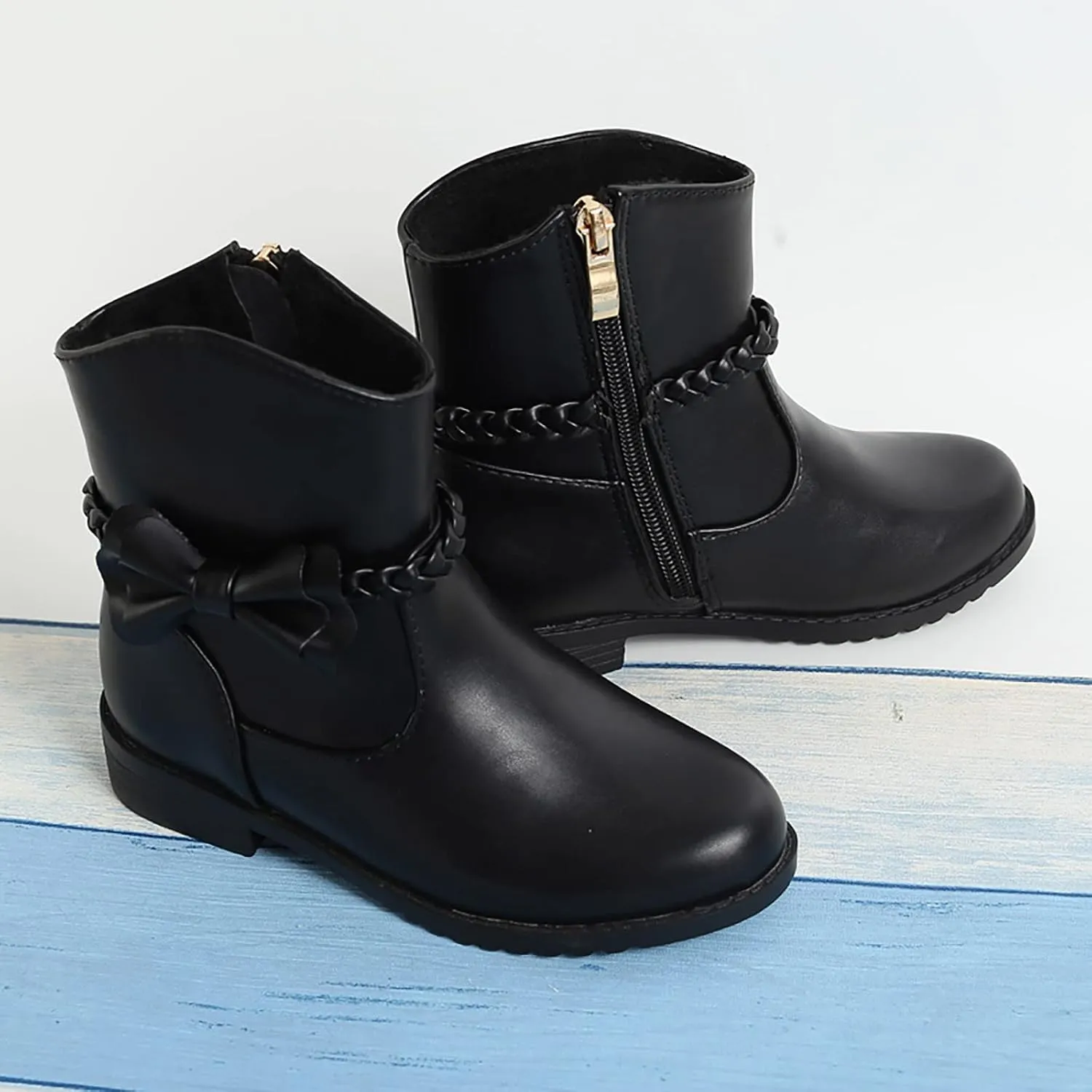 Cowboy Ankle Boots Toddler Girls Ankle Boots Side Zipper Booties Little Girls Western Boots Low Heel Riding Booties