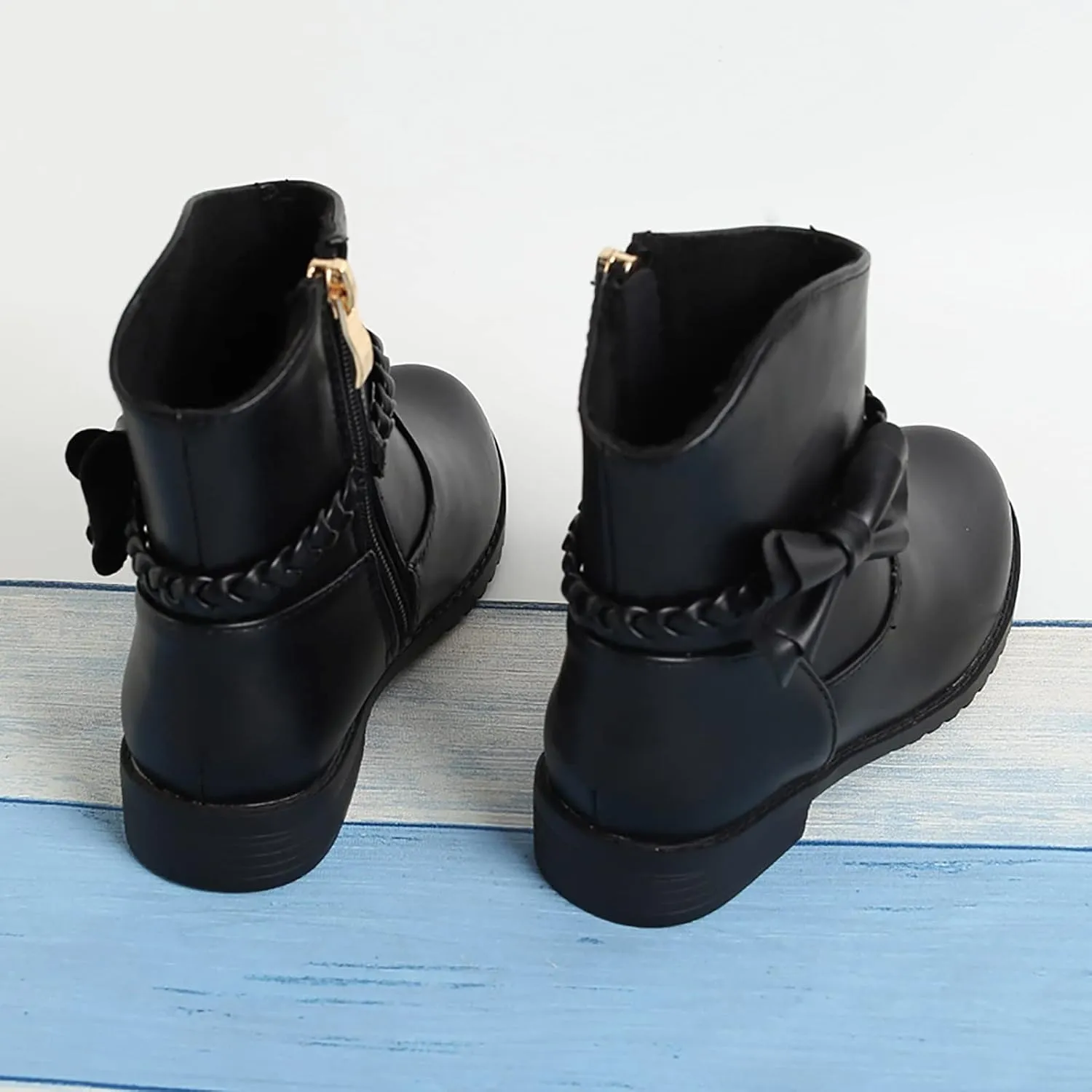 Cowboy Ankle Boots Toddler Girls Ankle Boots Side Zipper Booties Little Girls Western Boots Low Heel Riding Booties