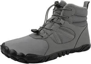Crzidha Womens Barefoot Shoes,Winter Snow Hiking Boots Warm Fleece Lined Soft Rubber Outsole Non Slip Waterproof Snow Ankle Boots Wide Toe Box Casual Winter Fall Walking Work Flat Lightweight Shoes