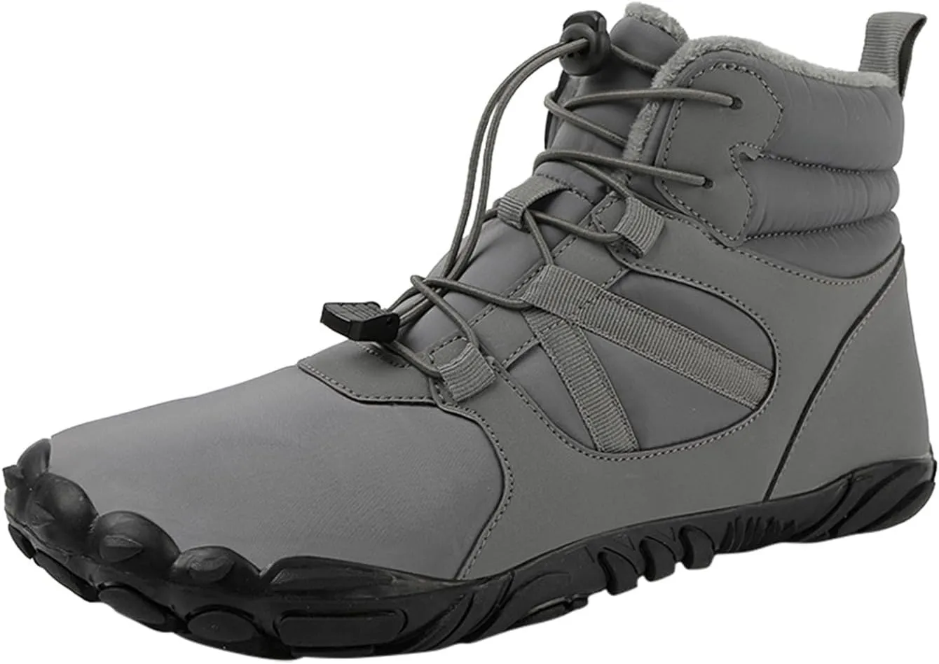 Crzidha Womens Barefoot Shoes,Winter Snow Hiking Boots Warm Fleece Lined Soft Rubber Outsole Non Slip Waterproof Snow Ankle Boots Wide Toe Box Casual Winter Fall Walking Work Flat Lightweight Shoes