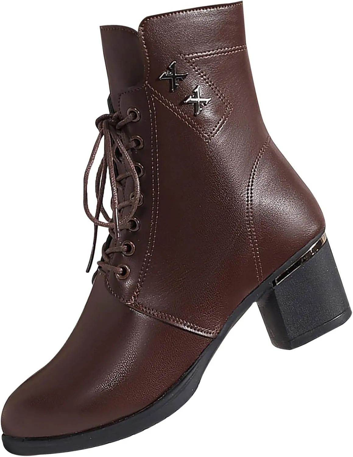 Cute Boots Wide Ankle Boots for Women Heeled Ankle Boots Brown Boots for Women Boots for Women Ankle Booties High Heel Ankle Boot for Sprained Ankle Short