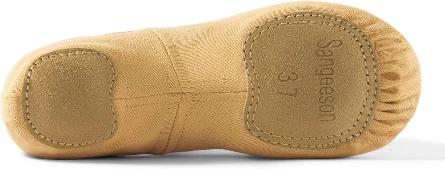 Dance Women's Ballet Shoes Stretch Canvas Dance Slippers Split Sole for Girls/Adult