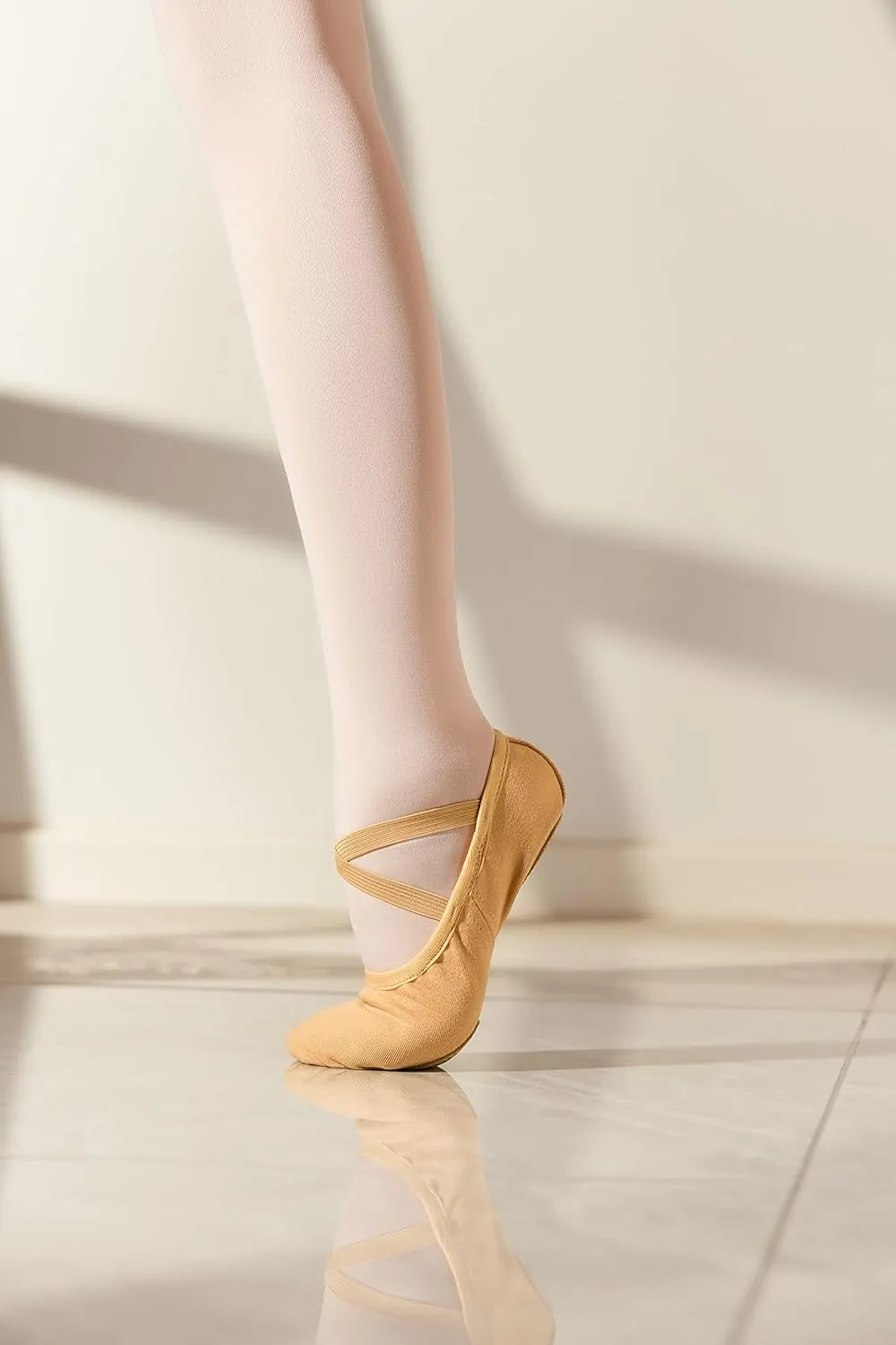 Dance Women's Ballet Shoes Stretch Canvas Dance Slippers Split Sole for Girls/Adult