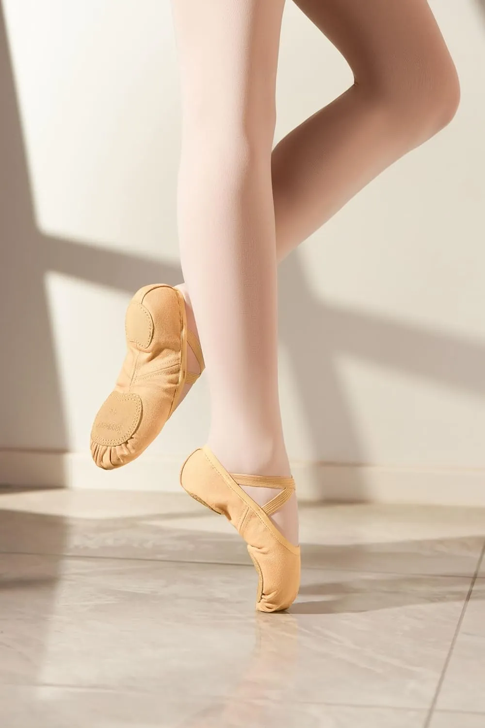 Dance Women's Ballet Shoes Stretch Canvas Dance Slippers Split Sole for Girls/Adult