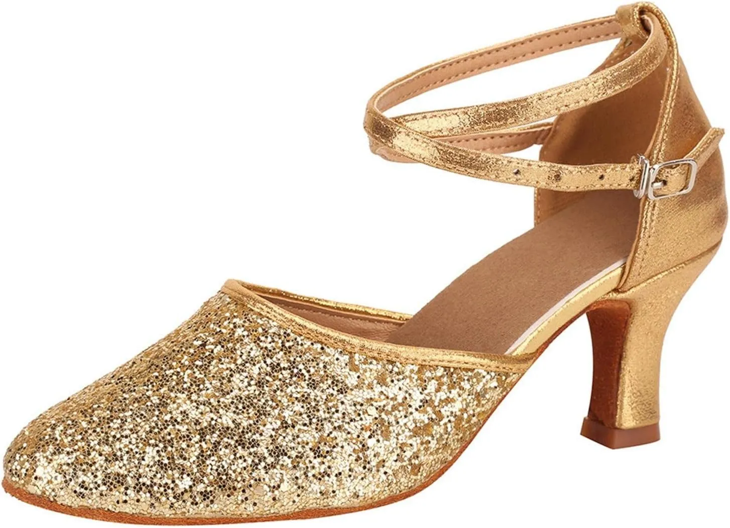 Dancing Shoes for Woman Latin Dance Shoes Chunky Prom Shoe Ballroom Dance Shoe Closed Toe Tango Pumps