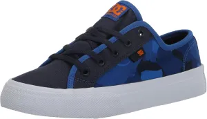 DC Boy's Unisex-Child Manual Youth Skate Shoe, Shady Blue/Orange, 12 Little Kid
