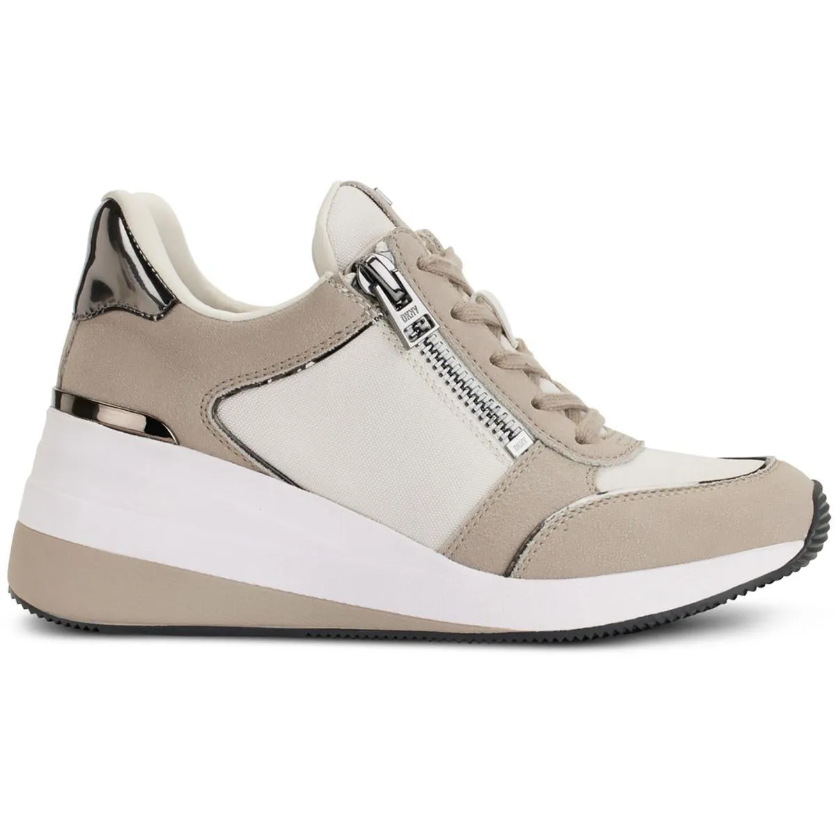 DKNY Womens Zipper Knit Casual And Fashion Sneakers