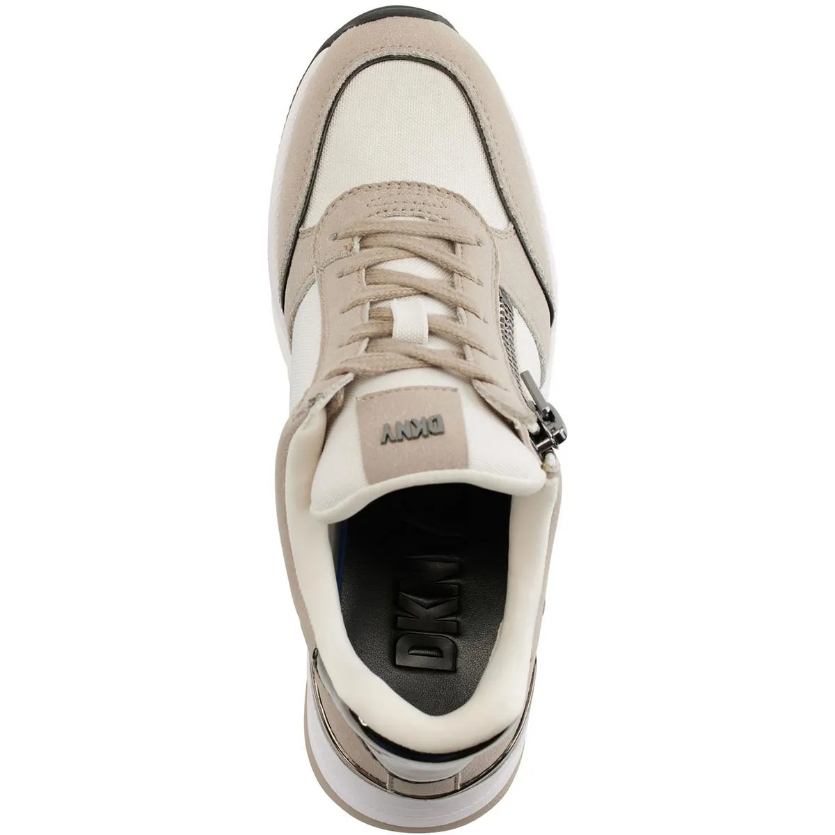 DKNY Womens Zipper Knit Casual And Fashion Sneakers