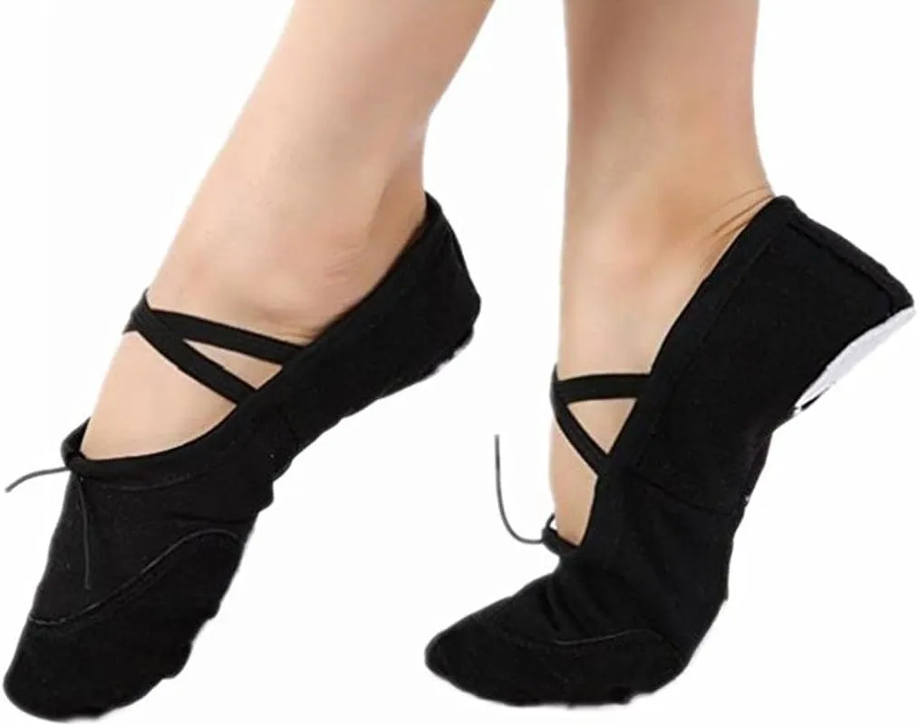 DoGeek Ballet Shoes for Girls Practise Ballet Slipper Dance Shoe Canvas Split Sole Ballet Shoes for Women Kids Toddlers