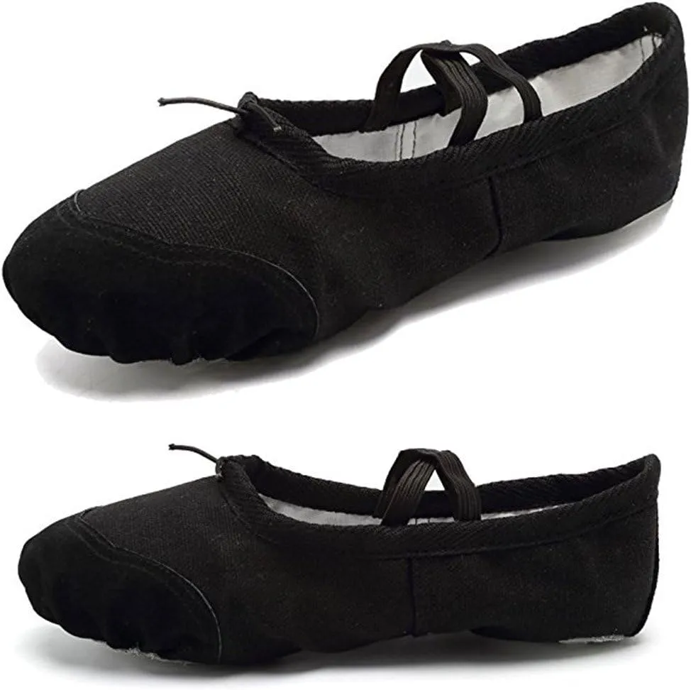 DoGeek Ballet Shoes for Girls Practise Ballet Slipper Dance Shoe Canvas Split Sole Ballet Shoes for Women Kids Toddlers